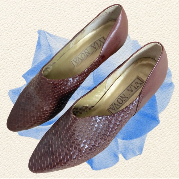 Via Nova Shoes - Via Nova Vintage Woven Leather Flats 8
